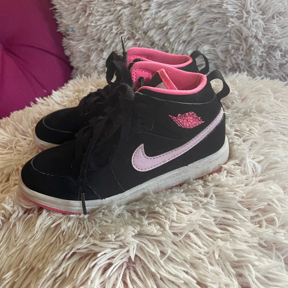 Kids Air Force 1 Jordan high pink black 12c